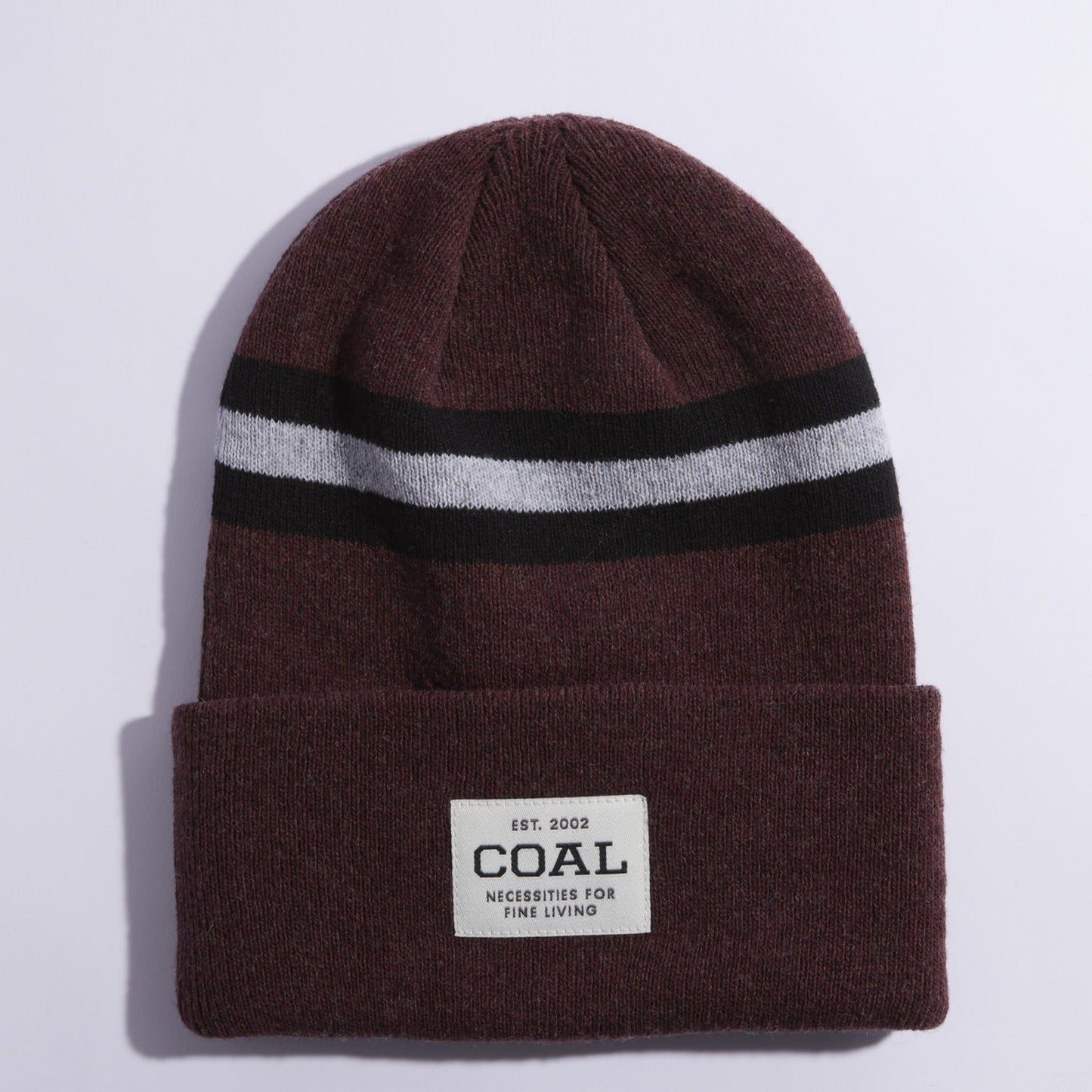 2023 COAL THE RECYCLED UNIFORM BEANIE HEATHER BURGUNDY STRIPE OS