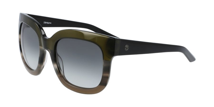 DRAGON FLO OLIVE HORN GRAD SUNGLASSES w/ LL SMOKE GRAD LENS