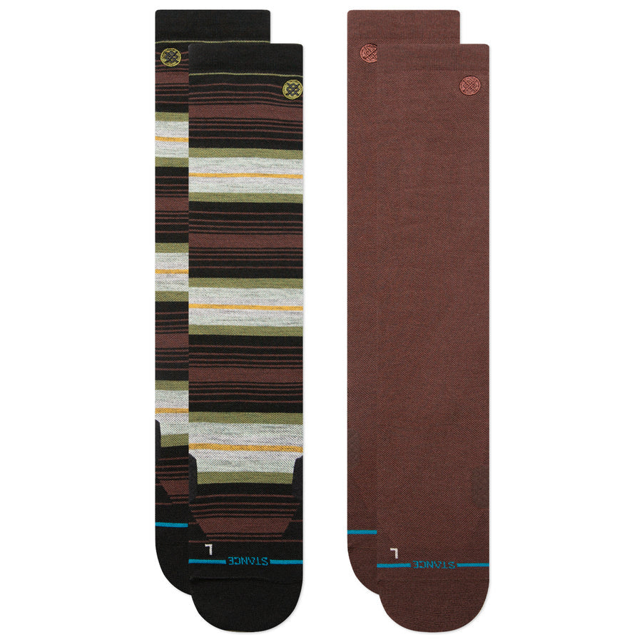 2025 STANCE VENTURE UL WOOL 2 PACK SNOW SOCKS BROWN