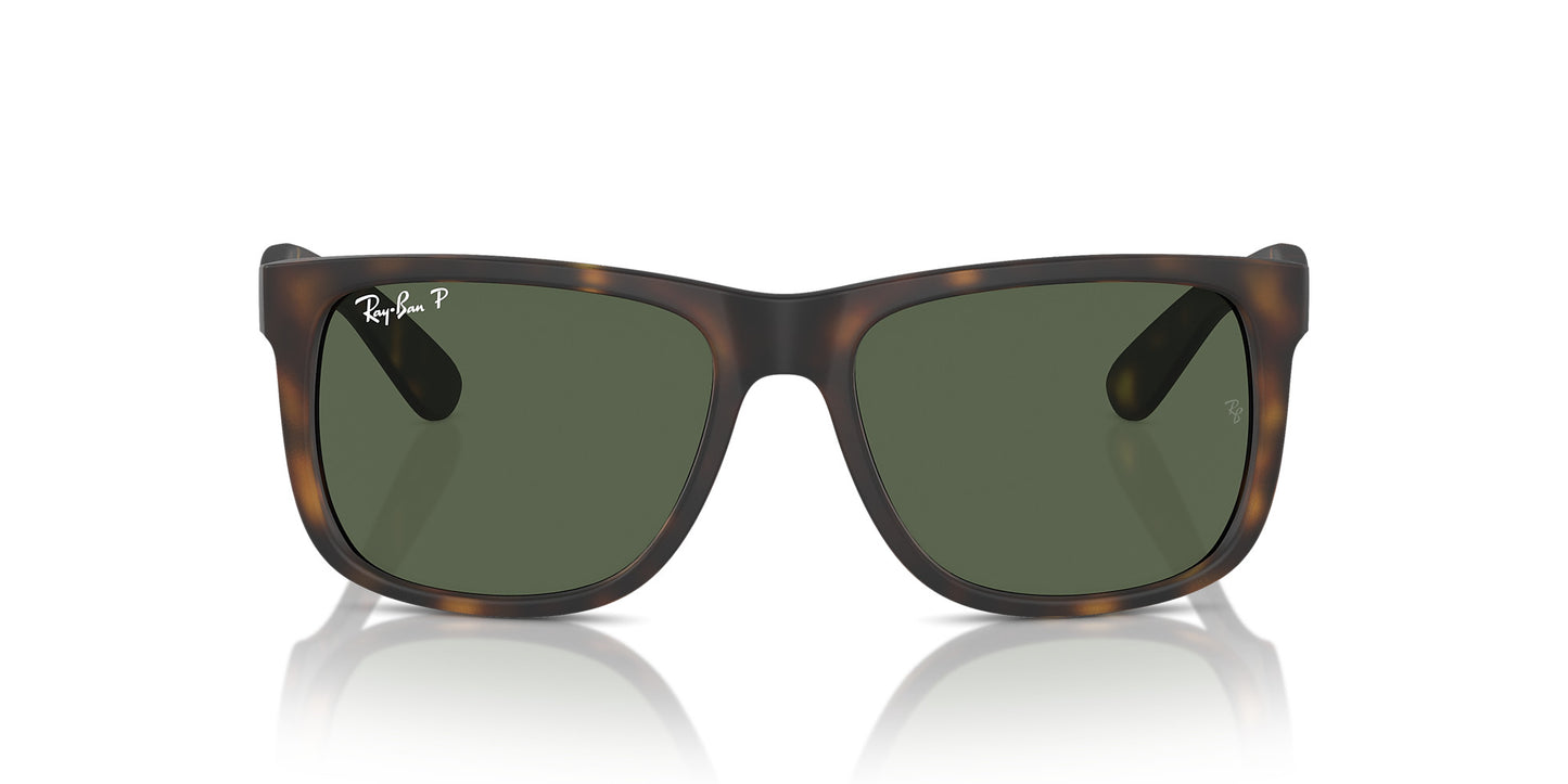 RAY-BAN JUSTIN SUNGLASSES RUBBER HAVANA w/ DARK GREY POLAR