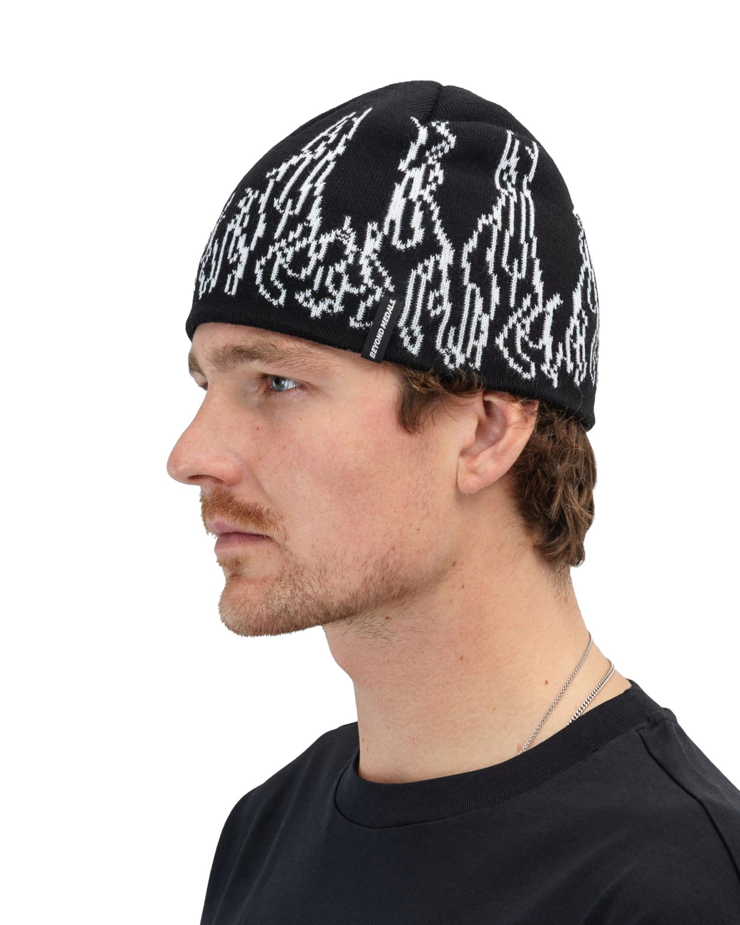 2026 BEYOND MEDALS WARNING BEANIE BLACK