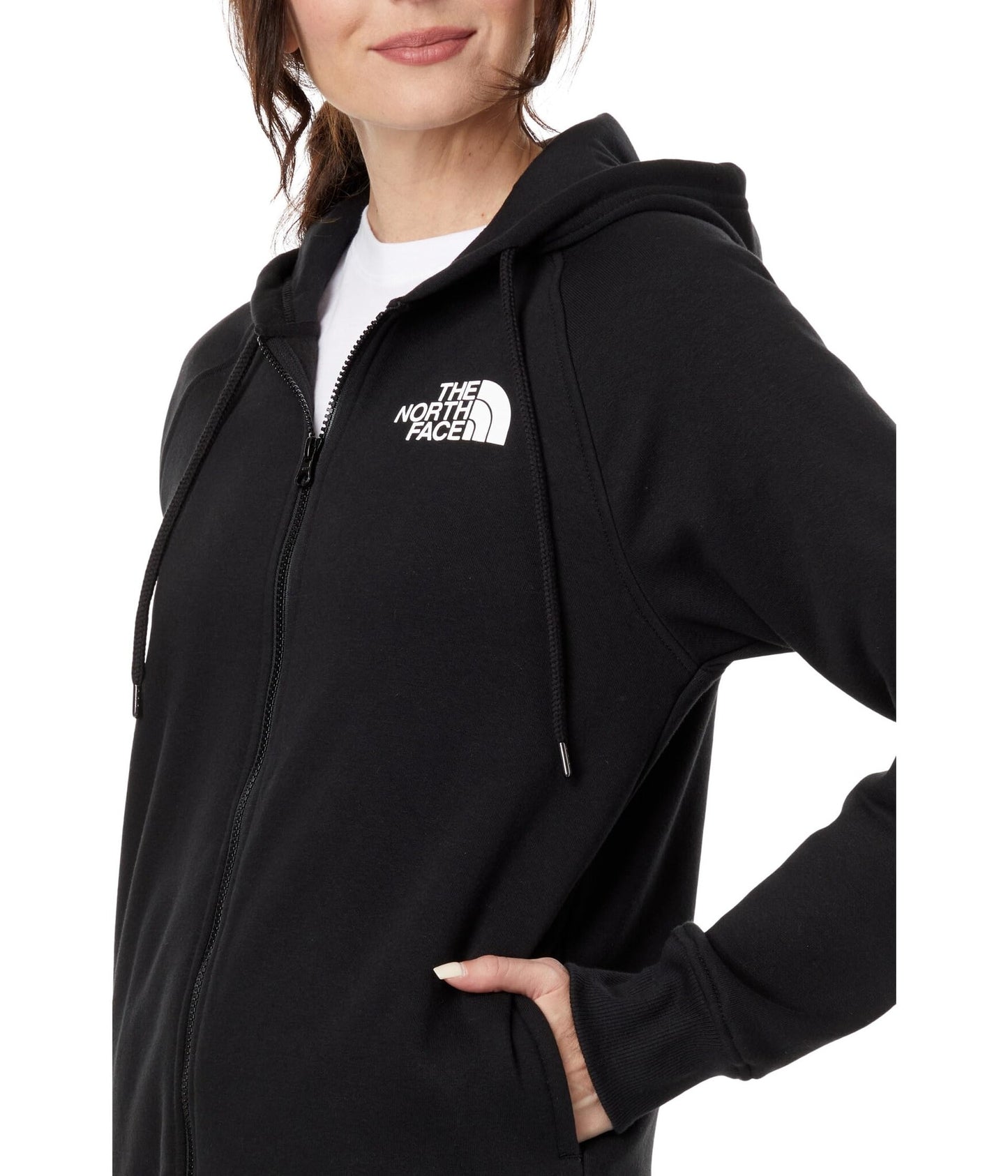 2024 TNF WMNS BRAND PROUD FULL ZIP HOODIE BLACK/WHT