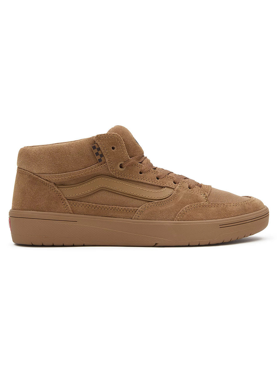VANS MENS SKATE ZAHBA MID SHOE SP24 BROWN/GUM
