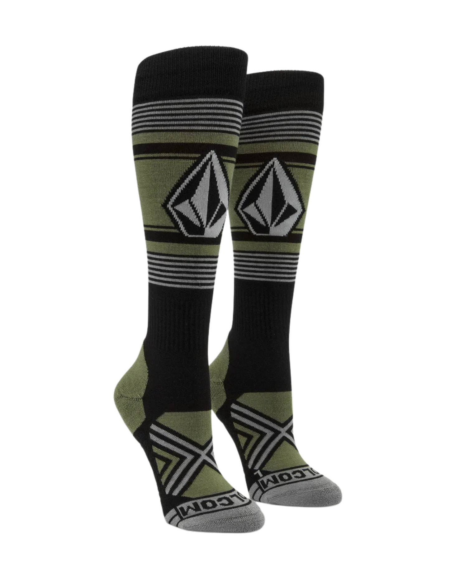 2025 VOLCOM STONE LINES OTC SOCK LICHEN GREEN