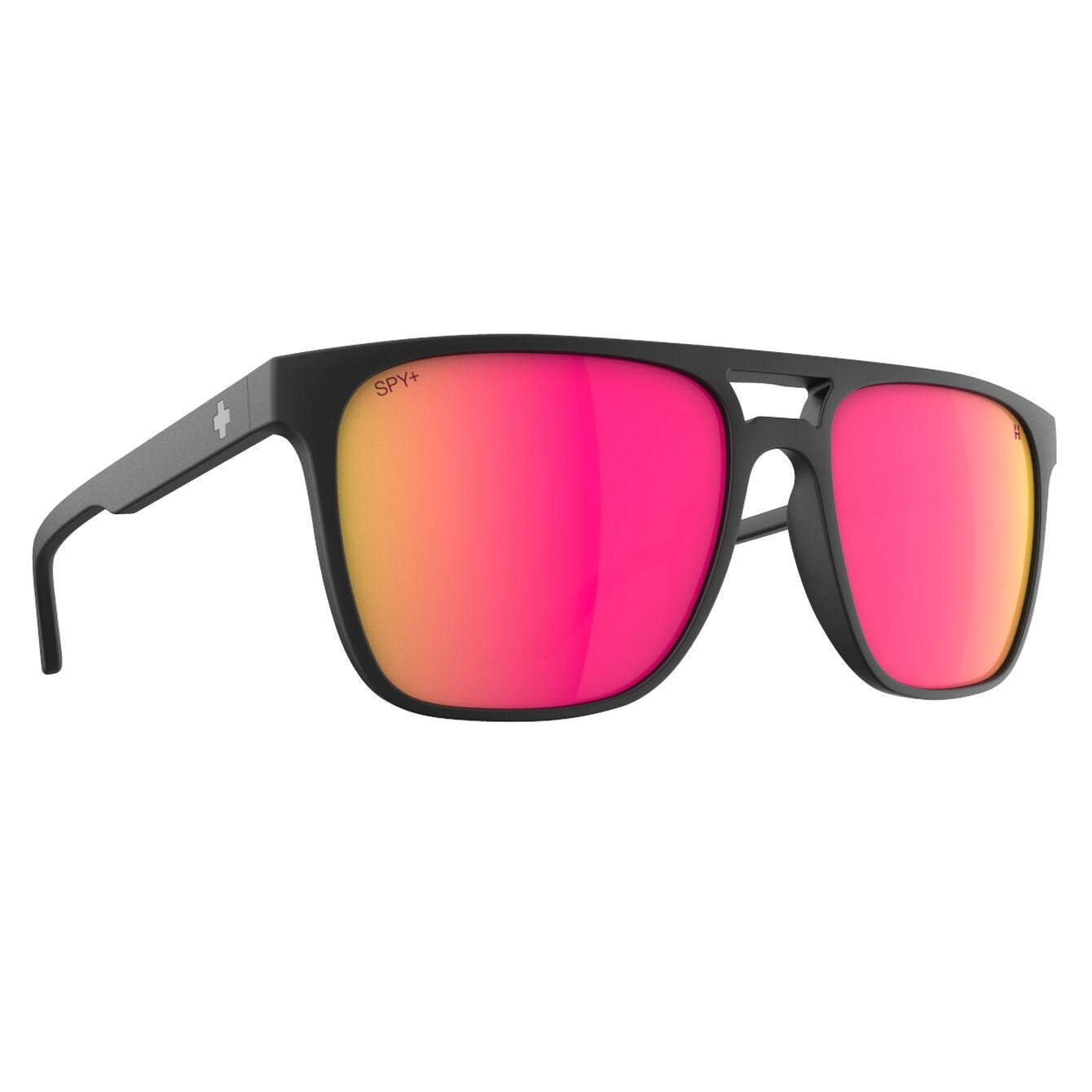 SPY CZAR SOFT MATTE BLACK SUNGLASSES w/ HAPPY GRY GRN PNK MRR