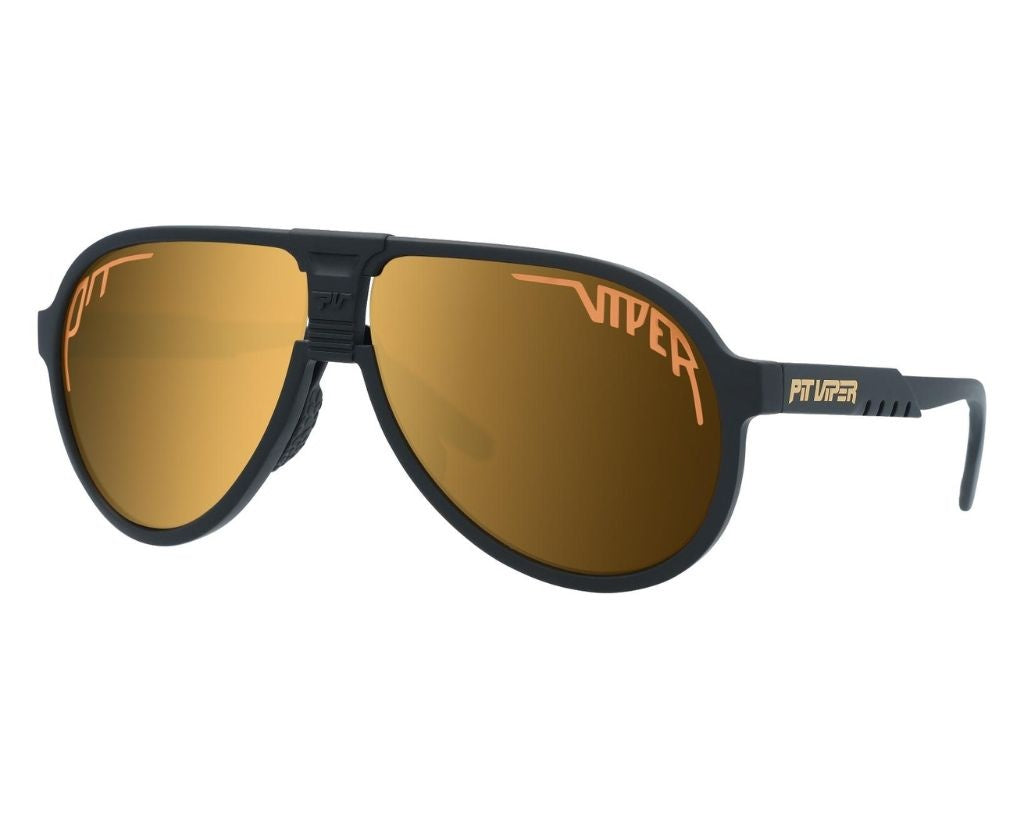 PIT VIPER THE JETHAWK SUNGLASSES THE EXEC w/POLARIZED GOLD