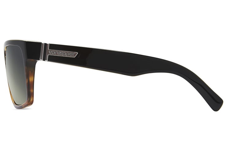 VONZIPPER ELMORE HARDLINE BLACK TORT SUNGLASSES w/ VNTG GRY LENS
