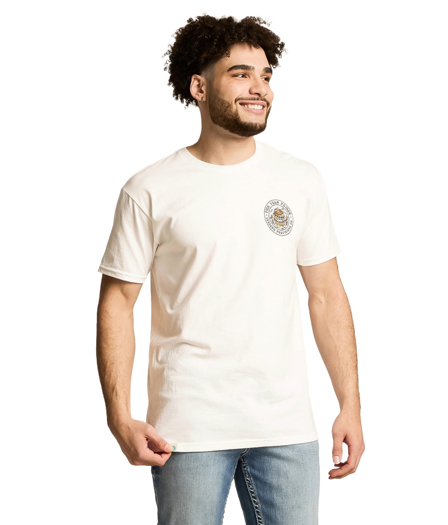 SENDERO MENS PICK YOUR POISON SS TEE SP26 VINTAGE WHITE