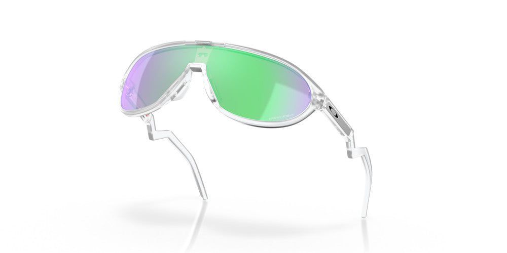 OAKLEY CMDN MATTE CLEAR SUNGLASSES w/ PRIZM ROAD JADE LENS