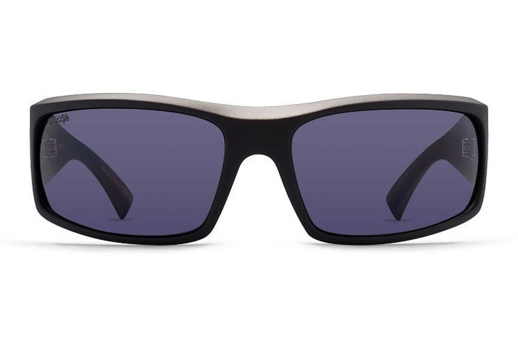 VONZIPPER KICKSTAND BLACK SATIN SUNGLASSES w/ VINTAGE GRY PLR LENS
