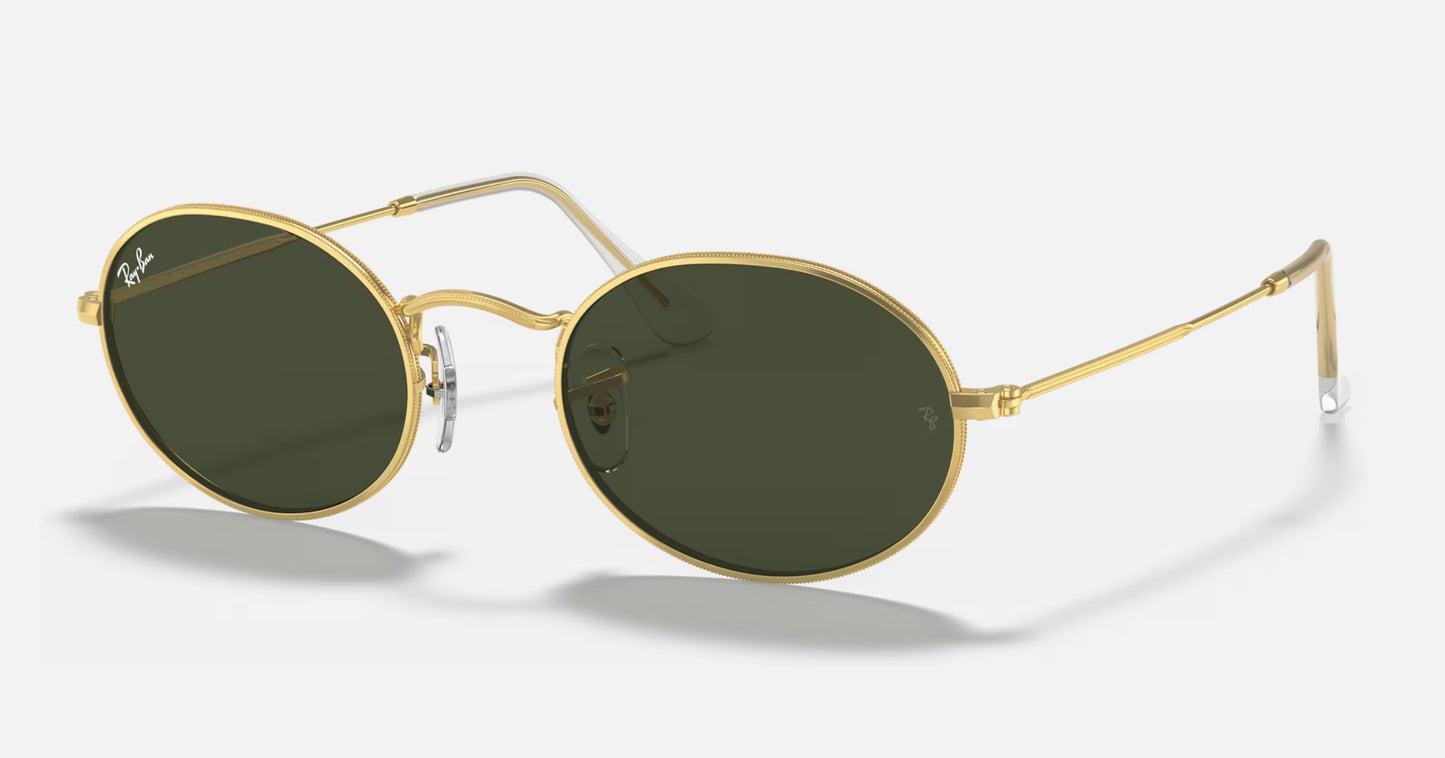 RAY-BAN OVAL SUNGLASSES LEGEND GOLD w/ G-15 GRN