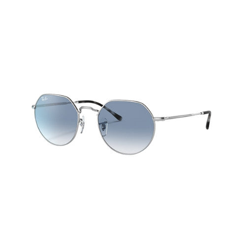 RAY-BAN JACK SUNGLASSES SILVER w/ CLEAR GRAD BLUE