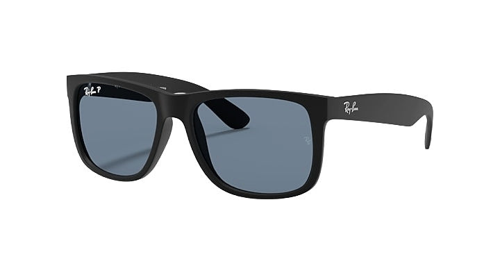 PLX RAY-BAN JUSTIN SUNGLASSES BLACK w/ DARK BLUE
