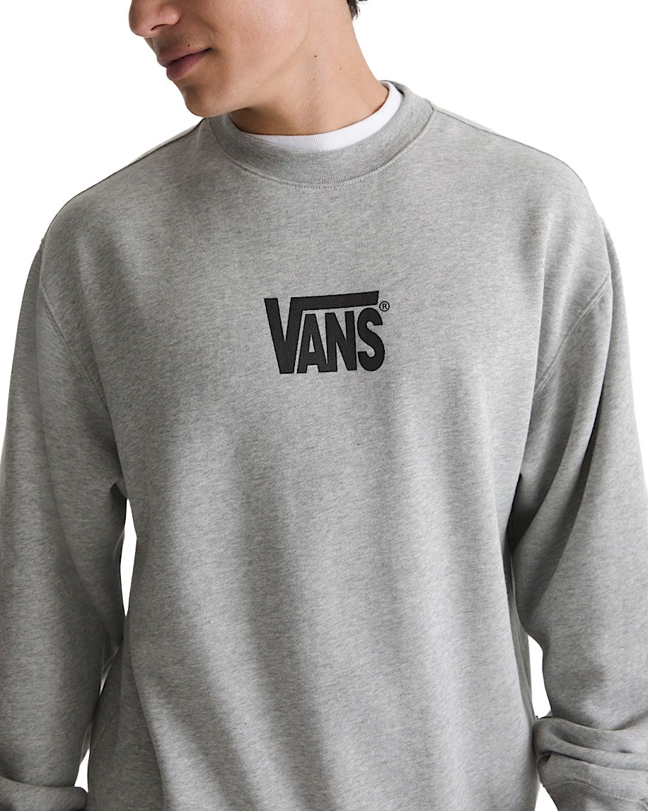 VANS MENS STRETCH LOGO CREW SHIRT SP26 CEMENT HEATHER