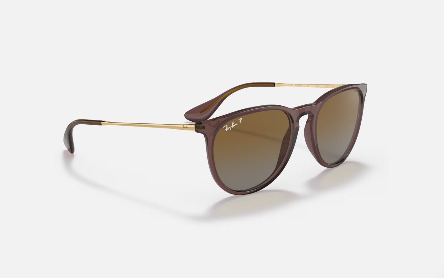 RAY-BAN ERIKA SUNGLASSES TRANSPARENT DARK BROWN w/ BRN GRD PLR