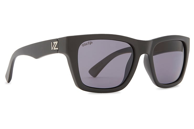 VONZIPPER MODE BLACK SATIN SUNGLASSES w/ WLD VNTG GRY PLR LENS