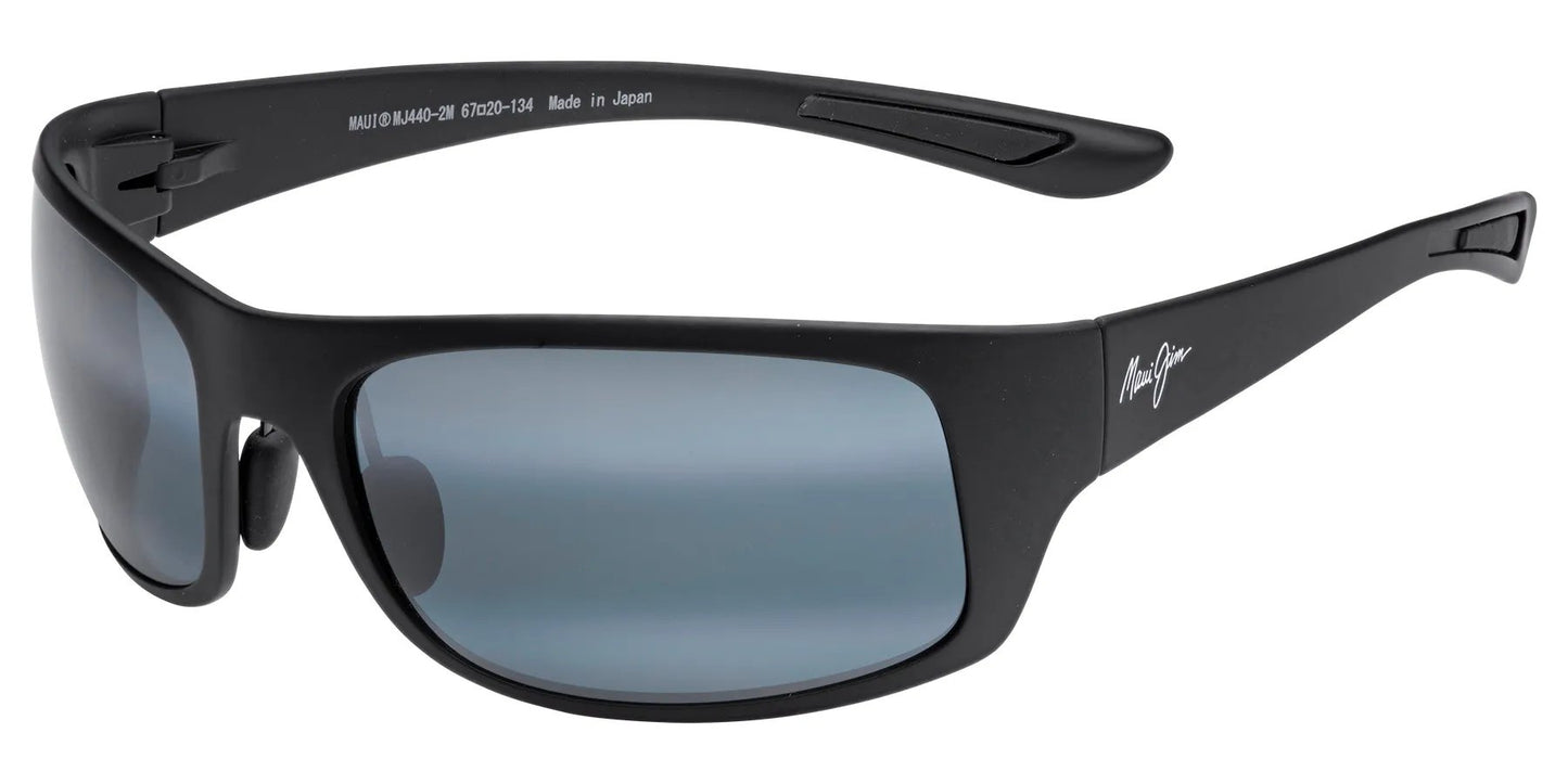MAUI JIM BIG WAVE MATTE BLACK SUNGLASSES w/ NTRL GRY PLR LENS