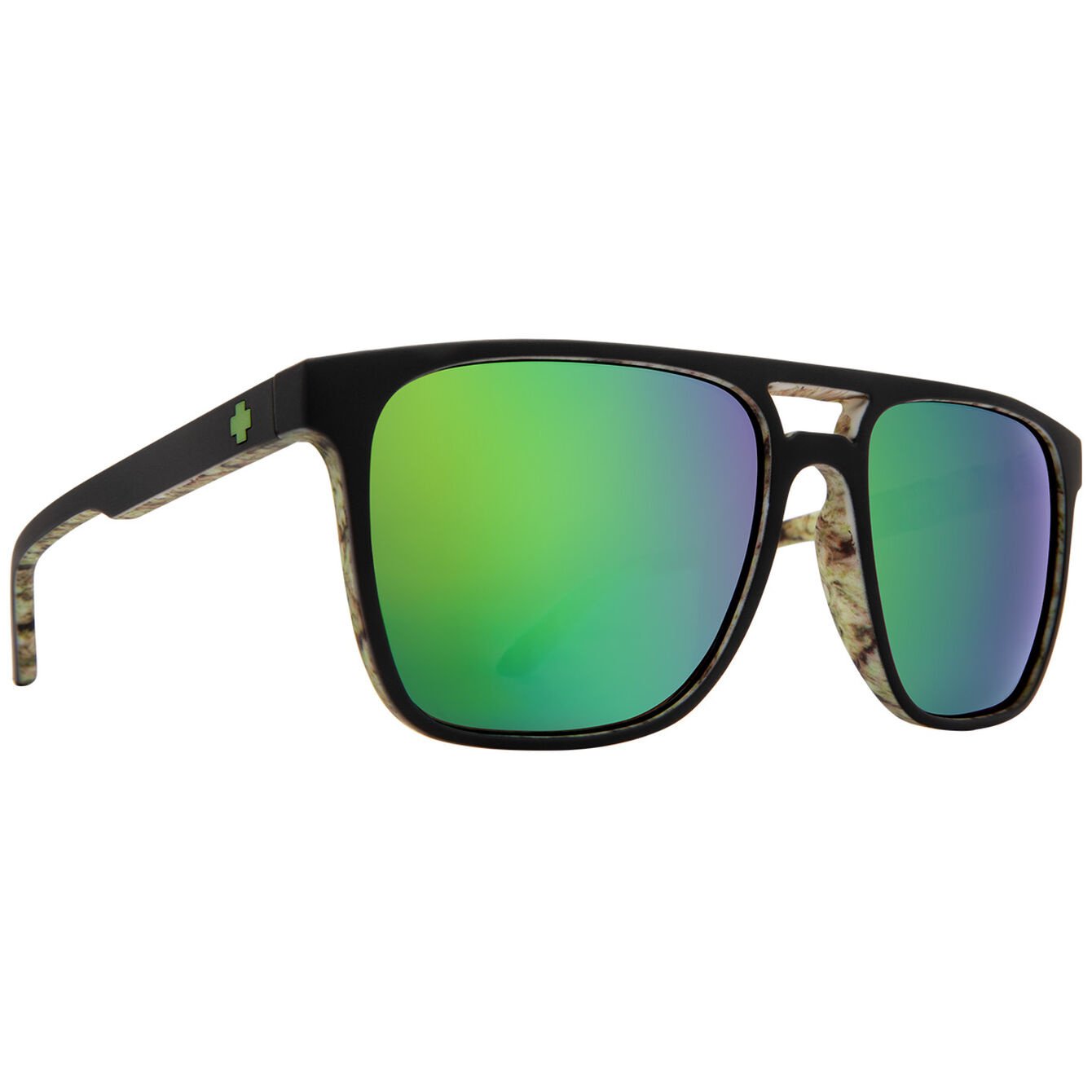 SPY CZAR MATTE BLACK/KUSHWALL SUNGLASSES w/ HD PLUS BRNZ GRN SPCT MIR