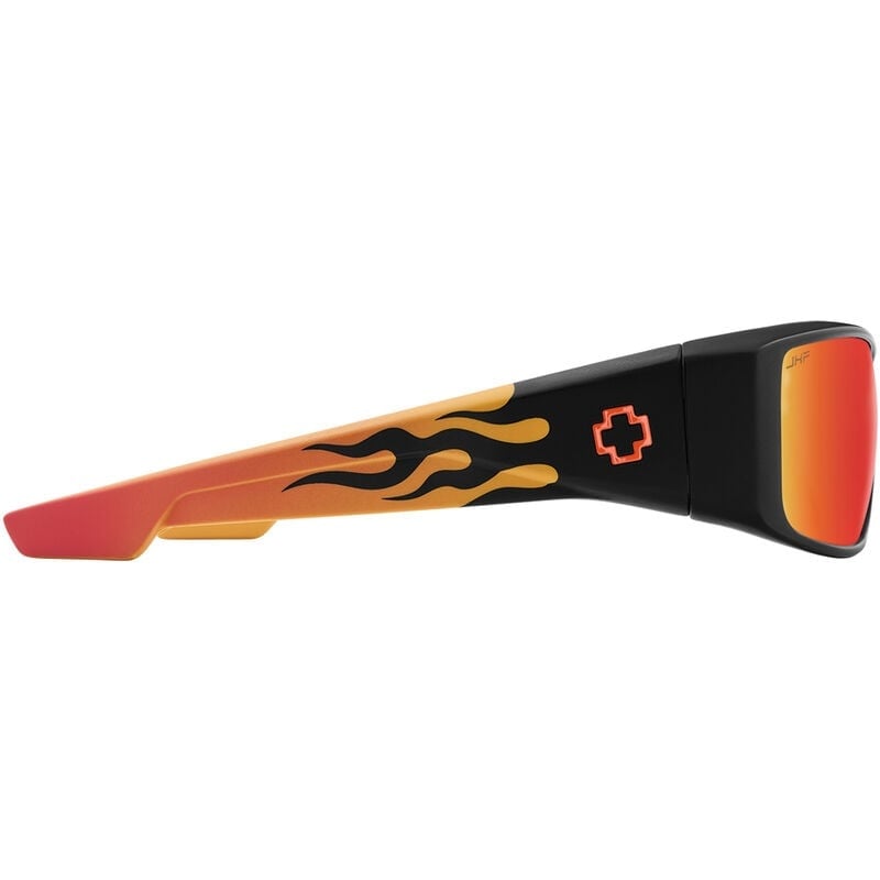 SPY LOGAN BOO J MATTE BLACK ORANGE FLAME SUNGLASSES w/ HAPPY GRY GRN RED MIR