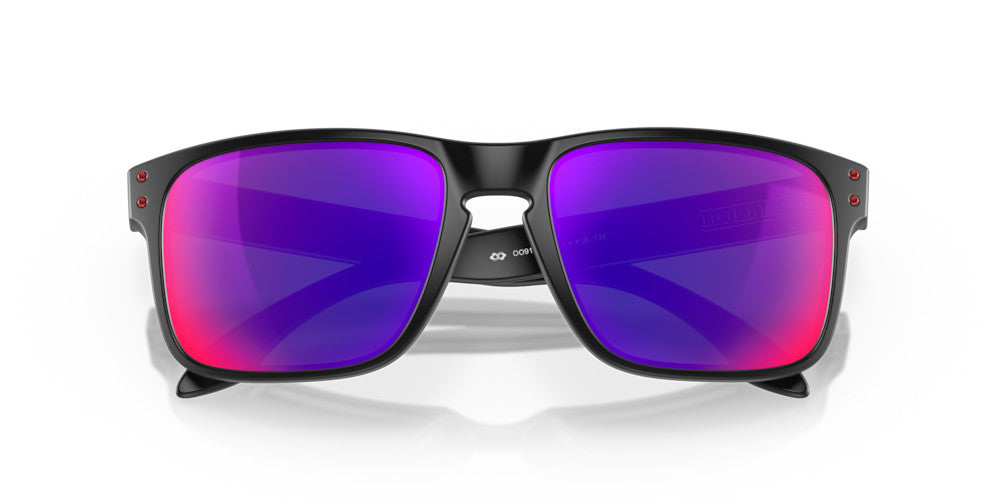 OAKLEY HOLBROOK MATTE BLK SUNGLASSES w/ POSI RED IRID LENS