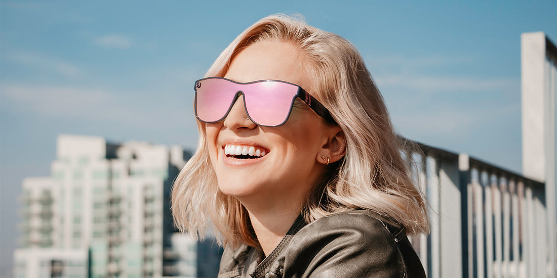 BLENDERS MILLENIA X2 DAKOTA MIST GREY SUNGLASSES w/ PINK PLR LENS