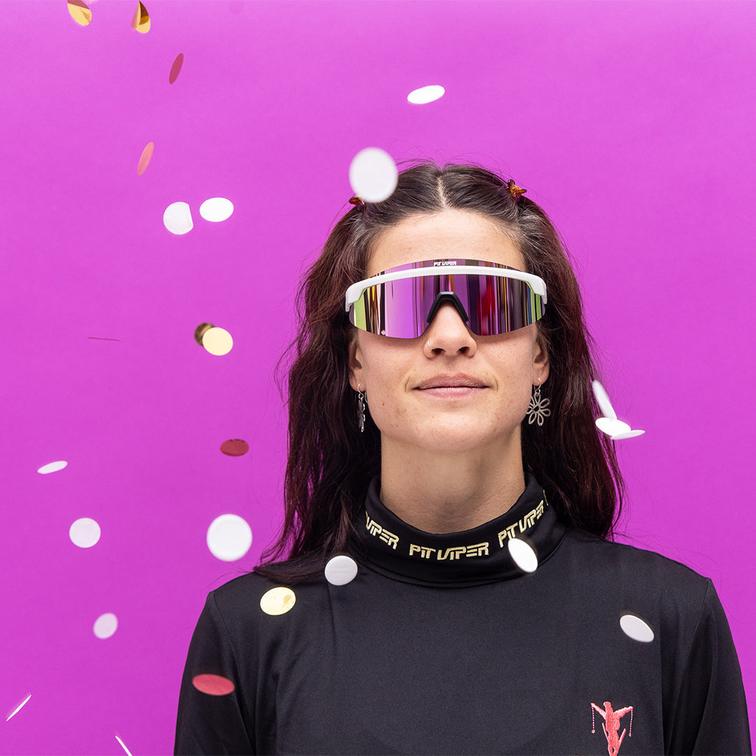 PLX PIT VIPER THE SKYSURFER SUNGLASSES THE MIAMI NIGHTS w/POLAR PINK