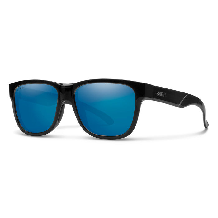 SMITH LOWDOWN SLIM 2 BLACK SUNGLASSES w/ CP PLR BLUE MIRROR