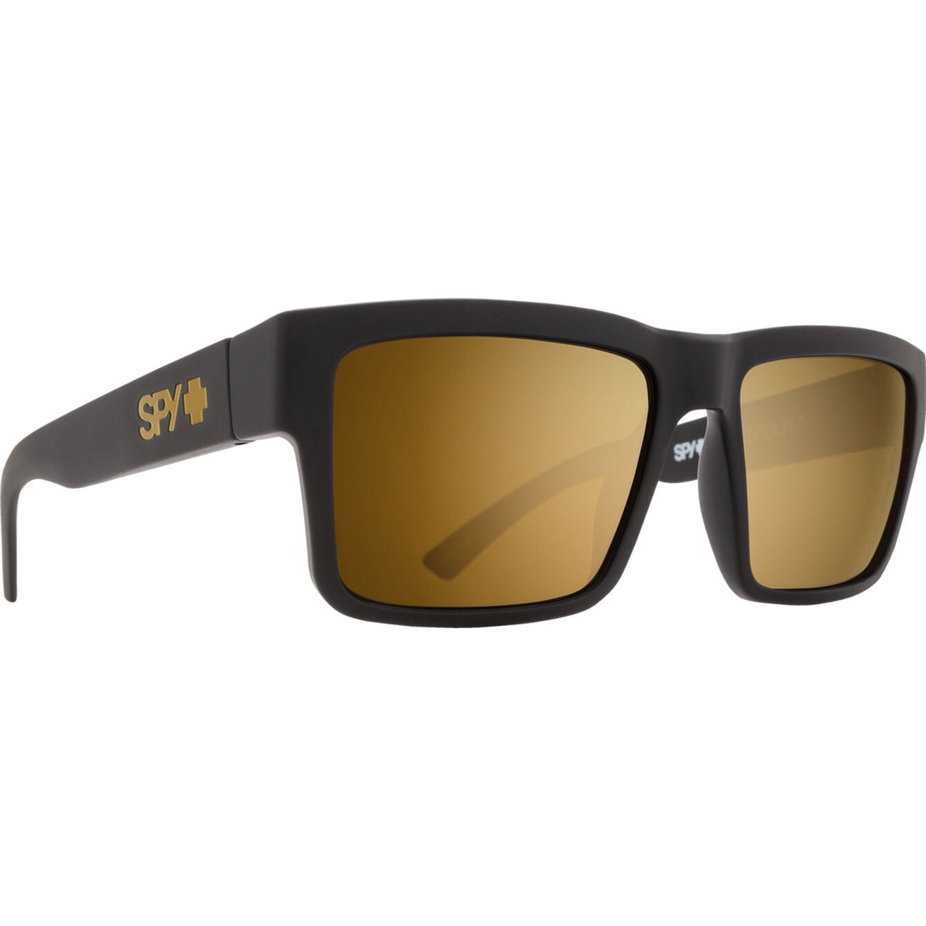 SPY MONTANA SOFT MATTE BLACK SUNGLASSES w/HD PLUS BRNZ GLD SPEC MIR