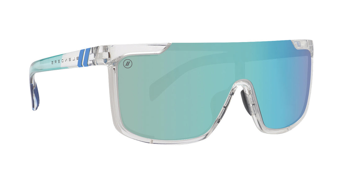 BLENDERS ACTIVE SCI-FI SUNGLASSES ALOHA WEST w/ GLSS CRYS CLR /AQUA CHAM PC POL