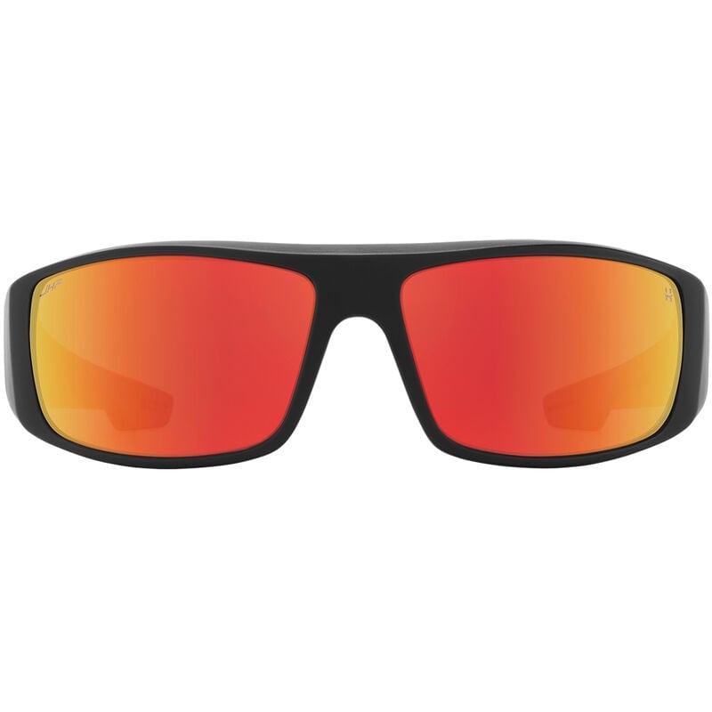 SPY LOGAN BOO J MATTE BLACK ORANGE FLAME SUNGLASSES w/ HAPPY GRY GRN RED MIR