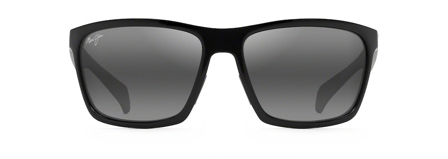 MAUI JIM MAKOA GLOSS BLACK SUNGLASSES w/ GRY PLR LENS