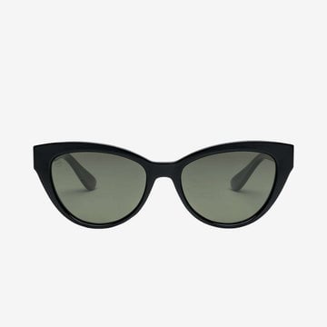 ELECTRIC INDIO GLOSS BLACK SUNGLASSES w/ GRY PLR LENS
