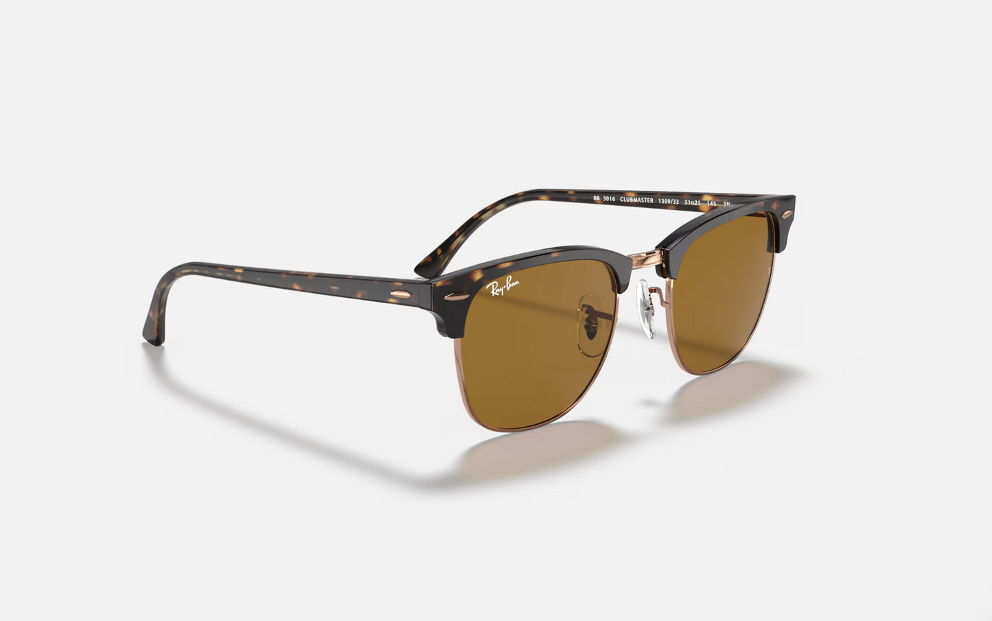 RAY-BAN CLUBMASTER SUNGLASSES RED HAVANA TORT w/ COPPER FLASH GRAD