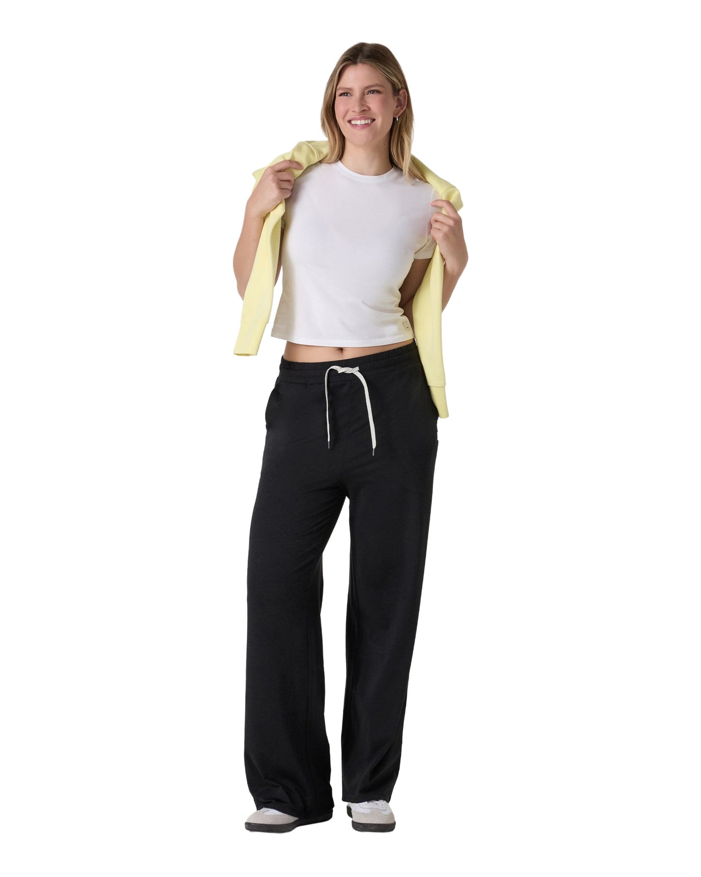 VUORI WMNS HALO ESSENTIAL WIDE LEG PANT SP26 BLACK HEATHER