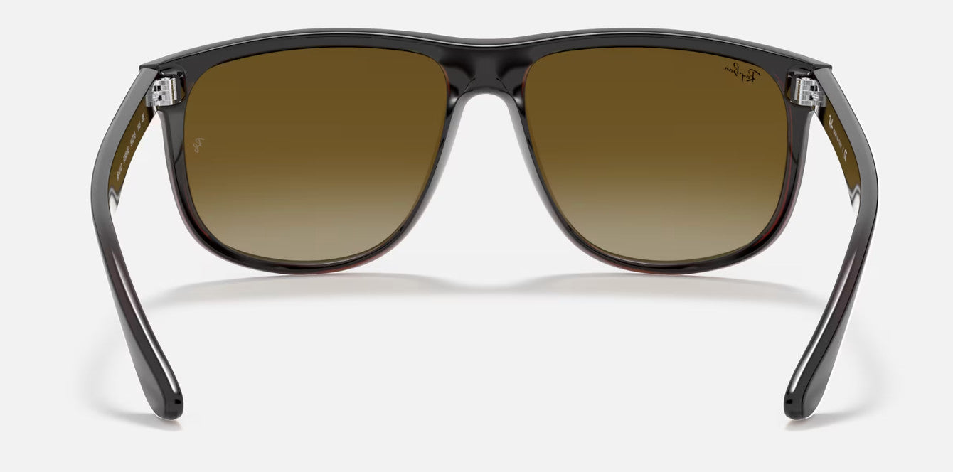 RAY-BAN BOYFRIEND SUNGLASSES BLACK ON BROWN w/ BRWN GRAD DK BRWN