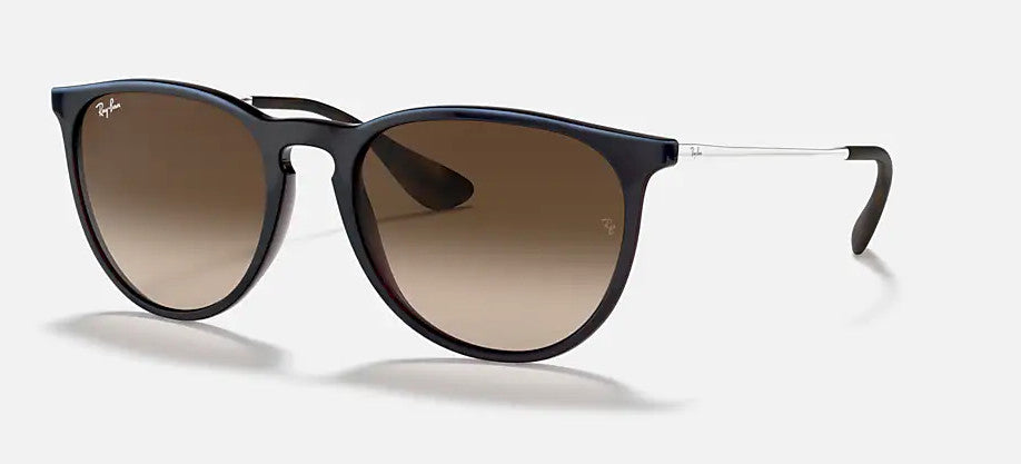 RAY-BAN ERIKA SUNGLASSES MIRROR BLUE ON LIGHT BRO w/BRWN GRD D