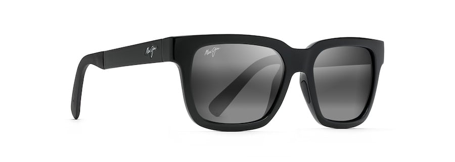 MAUI JIM MONGOOSE GLOSS BLACK SUNGLASSES w/ NTRL GRY PLR LENS