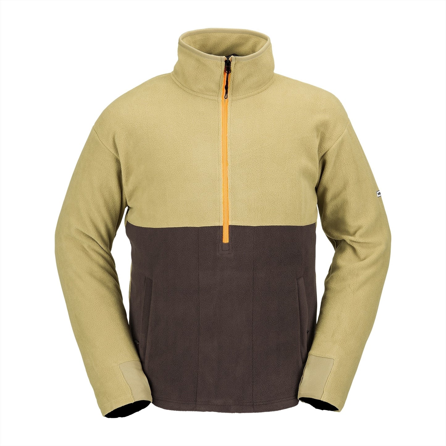2024 VOLCOM POLAR FLEECE HOODED 1/2 ZIP DARK KHAKI