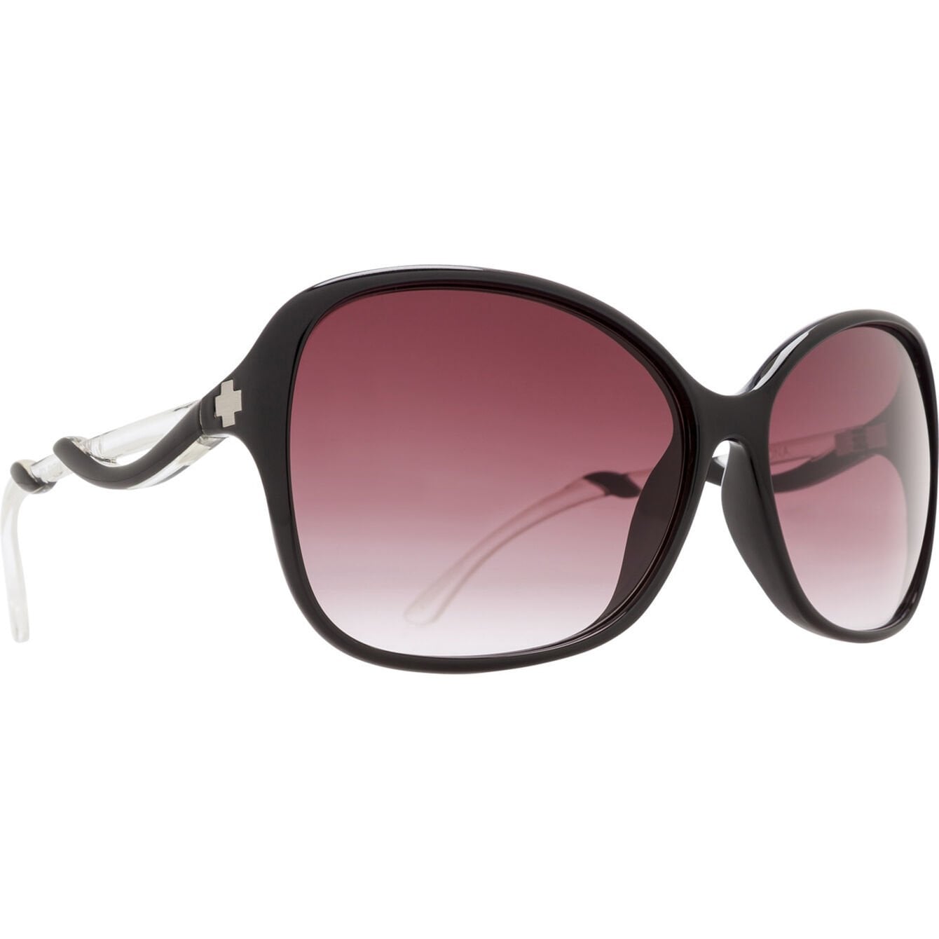 SPY FIONA BLACK CLEAR SUNGLASSES w/ HAPPY MERLOT