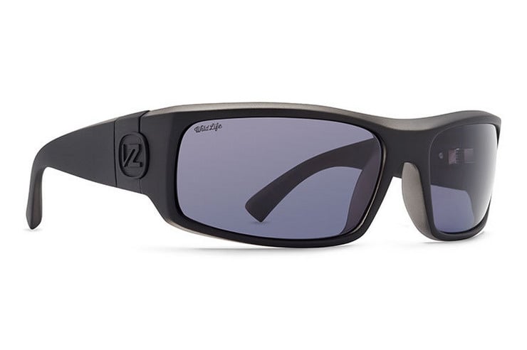 VONZIPPER KICKSTAND BLACK SATIN SUNGLASSES w/ VINTAGE GRY PLR LENS