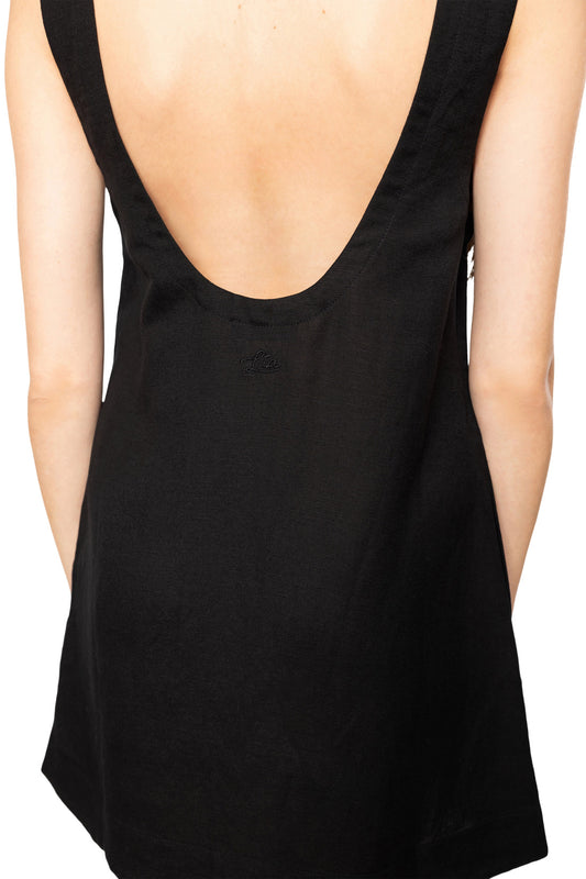 TEAMLTD WMNS SCOOP BACK MINI DRESS SP26 BLACK