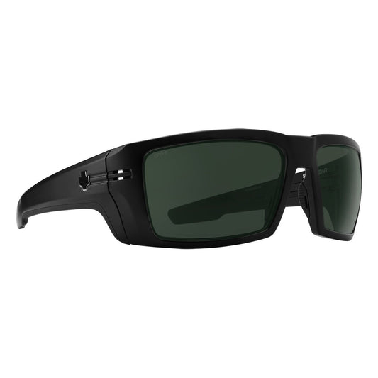 SPY REBAR ANSI MATTE BLACK SUNGLASSES w/HAPPY GREY GREEN