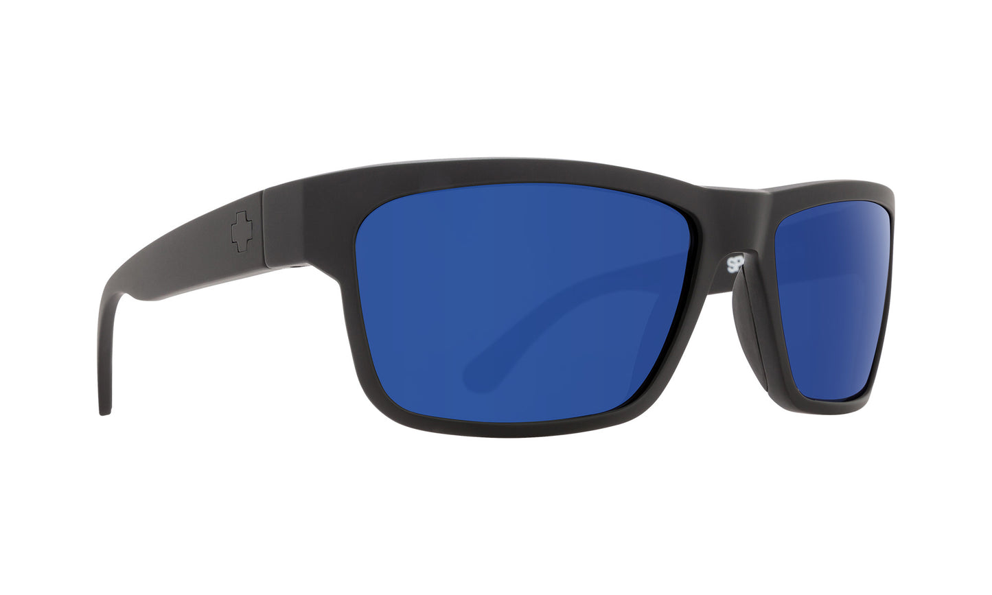 SPY FRAZIER SOFT MATTE BLACK SUNGLASSES w/ HAPPY DRK GRY GRN PLR DRK BLU SPEC MRRE