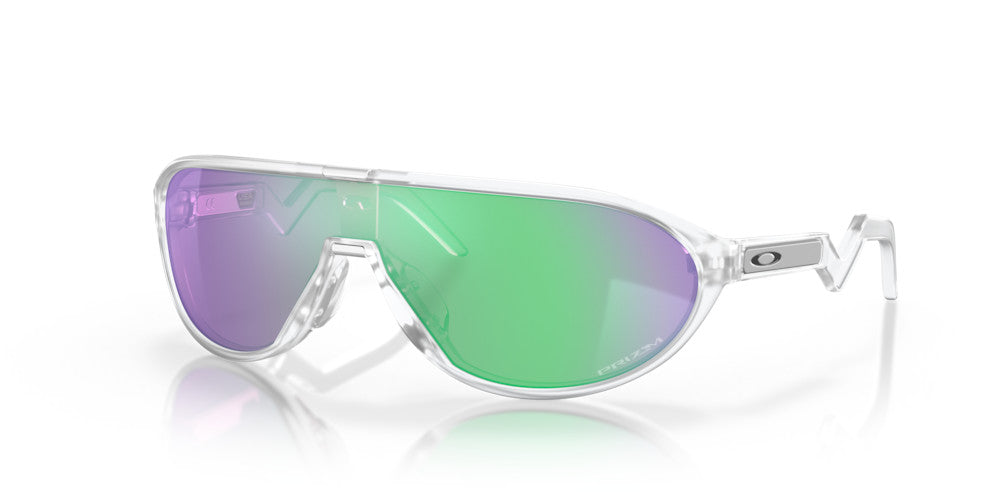 OAKLEY CMDN MATTE CLEAR SUNGLASSES w/ PRIZM ROAD JADE LENS