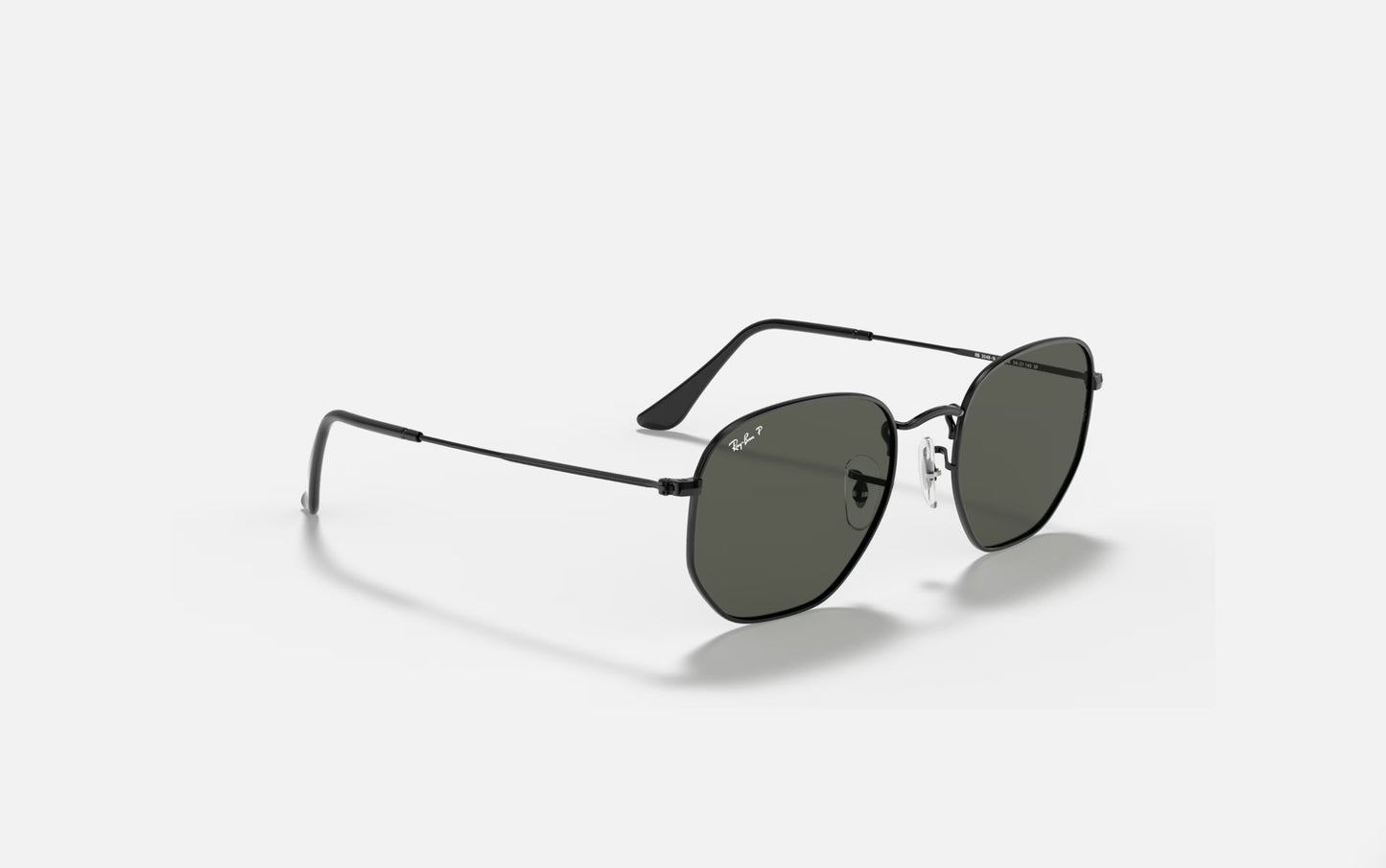 RAY-BAN HEXAGONAL SUNGLASSES BLACK w/ PLR G-15 GRN