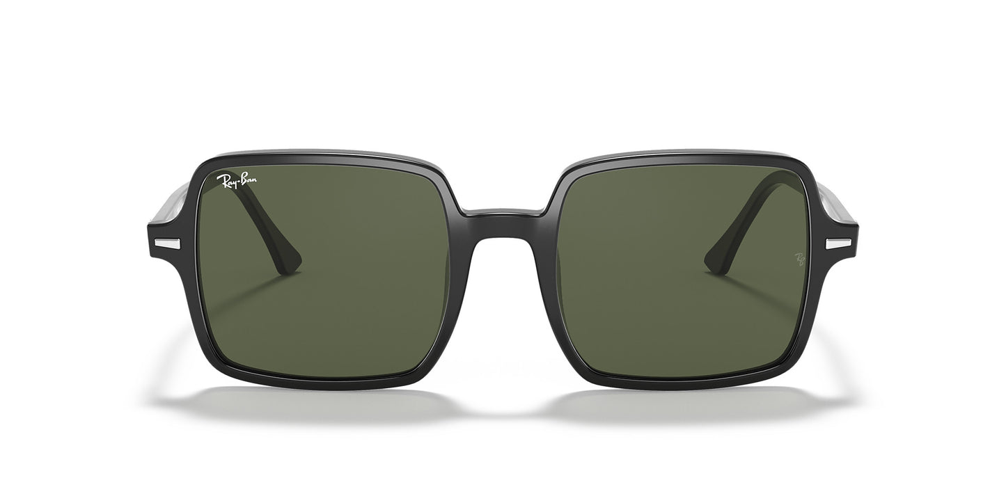 RAY-BAN SQUARE II SUNGLASSES BLACK w/ G-15 GRN