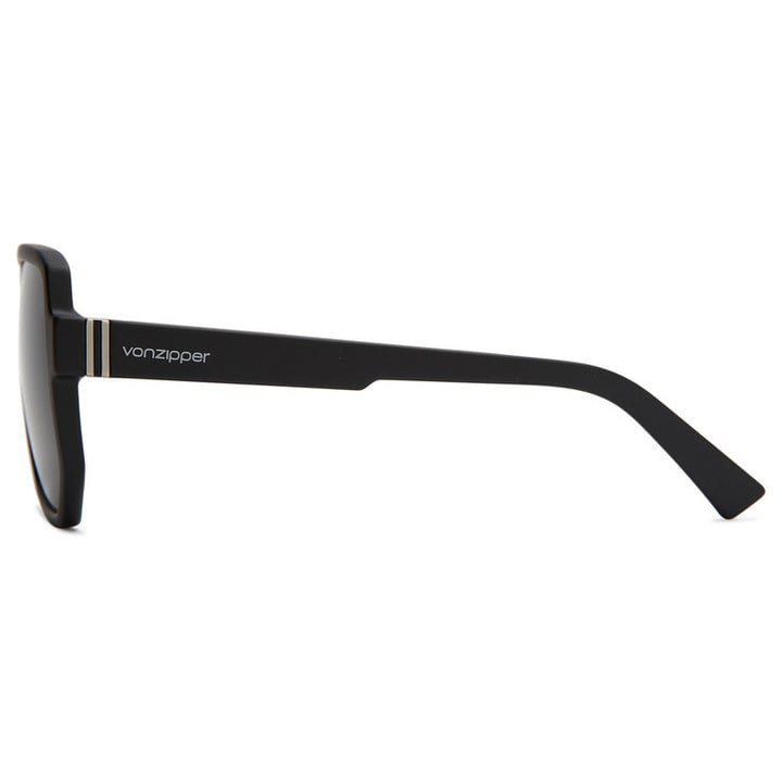 VONZIPPER ROLLER BLACK SATIN SUNGLASSES w/ VINTAGE GRY PLR LENS