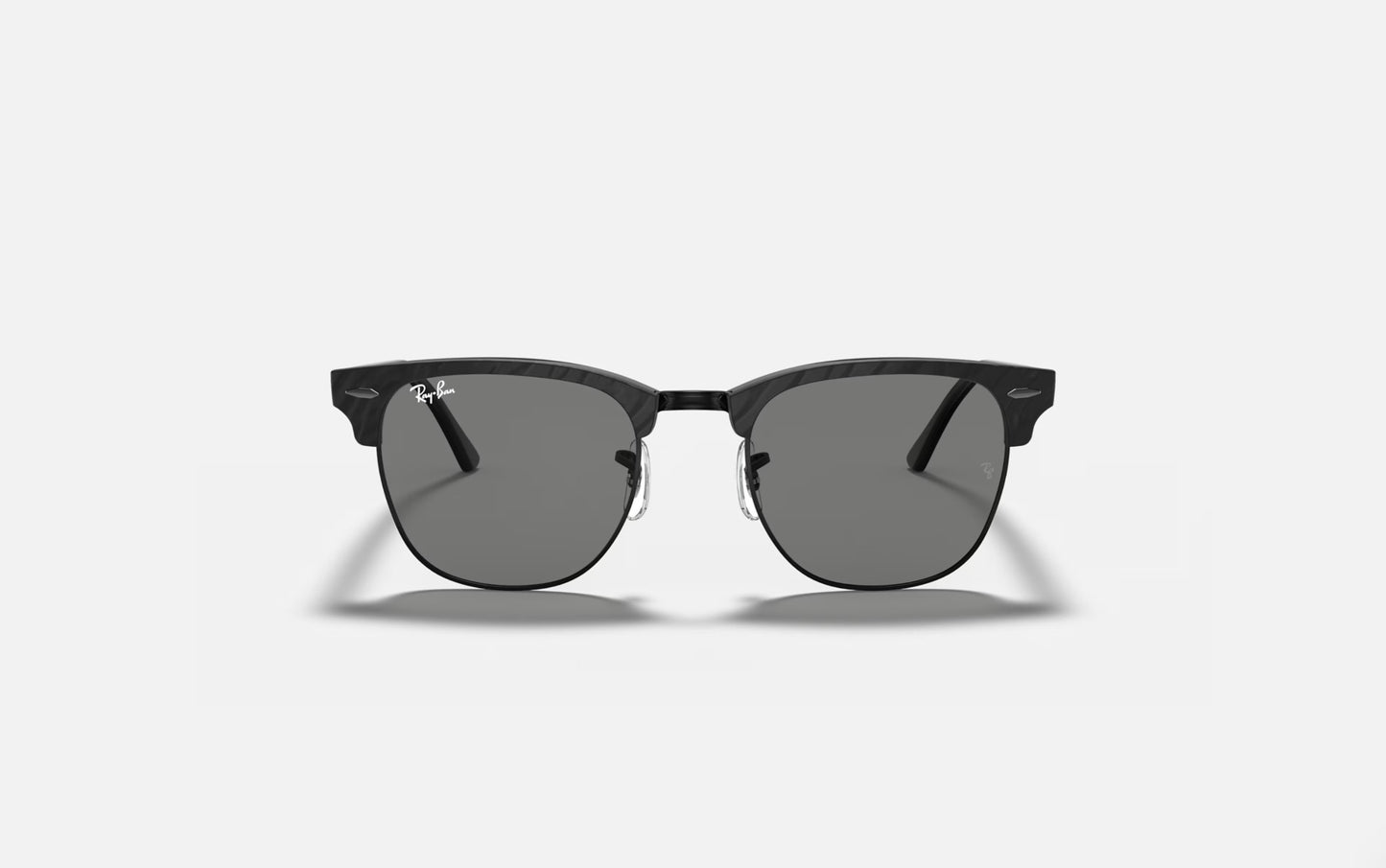 RAY-BAN CLUBMASTER SUNGLASSES WRINKLED BLACK ON BLACK w/ DARK GREY