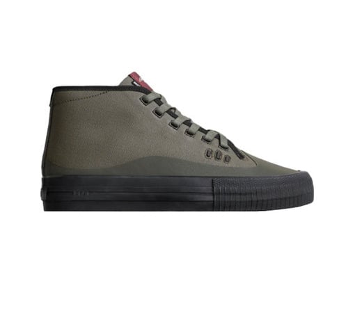 GLOBE MENS GILLETTE MID SHOES FA23 DARK OLIVE/BLACK