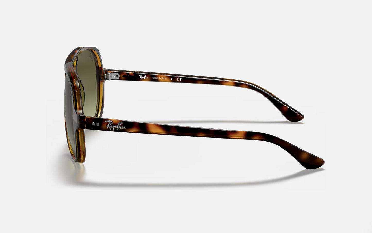 RAY-BAN CATS 5000 SUNGLASSES LT HAVANA TORT w/ GRN GRAD BRN